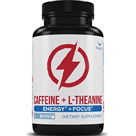 Caffeine 50mg with L-Theanine 100mg Pills for Smooth Energy, Focus, & Clarity - 120 Veggie Capsules. Natural Cognitive Performance Stack for Focused Mind & Body. Extra Strength, No Jitters & No Crash