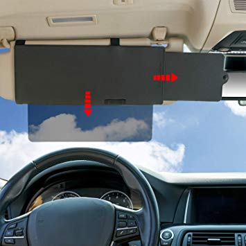 TFY Car Visor Sunshade Extender Car Visor Extender Sunshade with one See Through Piece Downward