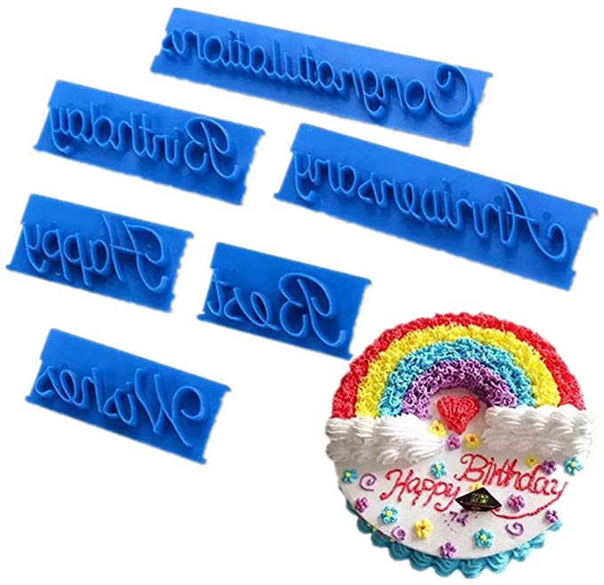 Lychee Words Cake Mold 6 Pcs Cake Letter Printed Stamp DIY Case Handmade Tool Fashion New