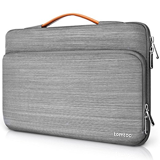 Tomtoc 360° Protective Laptop Sleeve Case for 13 Inch MacBook Air | Surface Book, Spill-Resistant 13 Inch HP Dell Acer ThinkPad Chromebook Tablet Briefcase Cover, Gray