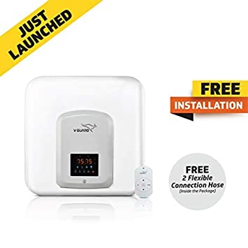 V-Guard Calino Free Pan India Installation with Inlet, Outlet Pipe; Digital Display; Remote control (White, 1, 25 L)