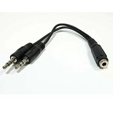 [All Kinds of 3.5mm Y Cable Spliter] Top-spring 3.5mm Female to 2 Male Headphone Mic Audio Y Splitter Cable with Separate Headphone / Microphone Plugs