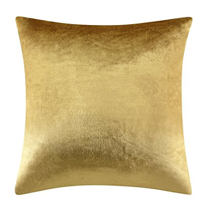 Luxury Shinny Velvet Silver Grey Decorative Throw Pillow Cushion Cover (18x18inch(45x45cm), Gold)