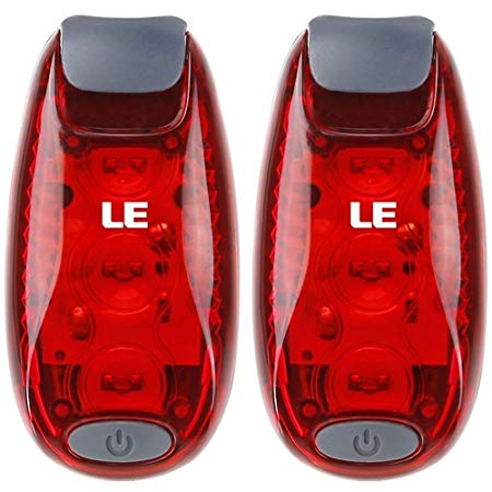 LE LED Safety Lights, Clip on Strobe Running Collar Lights for Runners, Dogs, Walking, 3 Modes Bike Tail Lights, Warning Light, High Visibility Bike Rear Light, Batteries Included