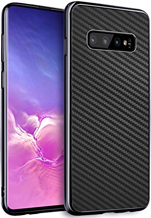 DUEDUE Samsung Galaxy S10 Case, S10 Phone Cover Shockproof Slim PC Protective Case Carbon Fiber Texture Cover Thin Lightweight Soft TPU Phone Case for Samsung Galaxy S10 Black