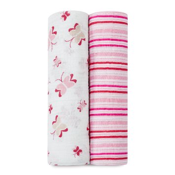 aden  anais Classic Muslin Swaddle Blanket 2 Pack Princess Posie