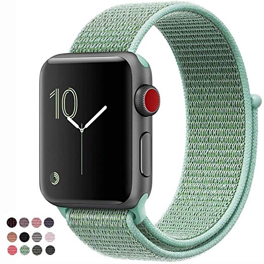 VATI For Apple Watch Band 38MM Sport Loop, Lightweight Breathable Nylon Replacement Band for Apple Watch Band Series 3/2/1, Nike , Sport, Edition (38MM, Marine Green)