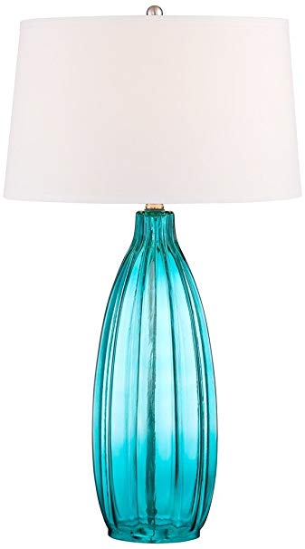 Stella 30" High Blue Fluted Glass Table Lamp