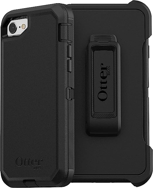 OtterBox Defender Hülle für iPhone 7/8/SE 2. gen/SE 3. gen, stoßfest, sturzsicher, ultra-robust, schützende Hülle, 4x getestet nach Militärstandard, Schwarz