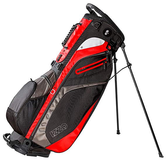Izzo Golf Izzo Lite Stand Golf Bag - Black, Red, Green or Blue - Walking Golf Bag, Ultra Light Perfect for Carrying on The Golf Course, with Dual Straps for Easy to Carry Golf Bag.