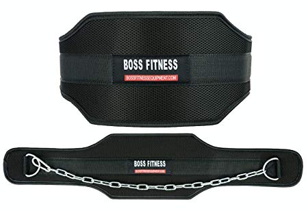 Dipping Belt – Weight Lifting Gym Dip Belt 7.5" Cushioned Back Support with Extra Strength 25" Chain - Perfect for Bodybuilding CrossFit Home Pull ups Exercise Training Workouts - Tested with 60KG