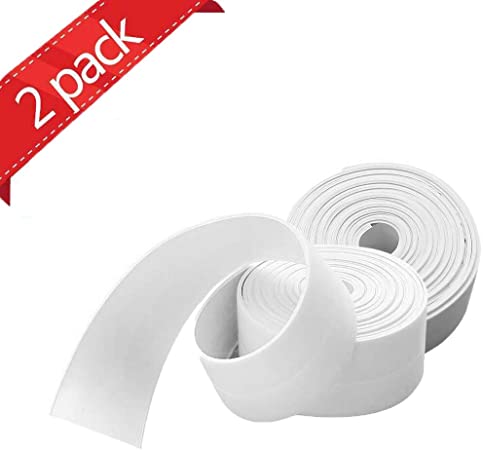 NOBBEE Self-adhesive Tape Caulk Strip Waterproof Tape for Bathroom Wall Edge Protector and Kitchen Sink Wall Mildew Proof Repair Tape 3.2 m * 3.8 cm (2 Packs)