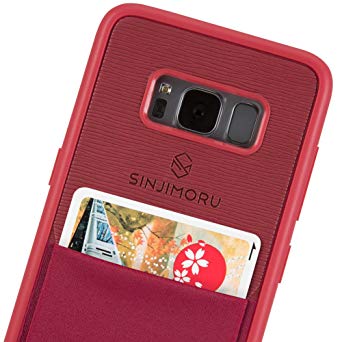 Sinjimoru Galaxy s8 Case with Sinji Pouch Card Holder/Slim TPU Case with Phone Card Wallet for Samsung Galaxy S8 (2017) Sinji Pouch Case for Samsung Galaxy S8, Red.