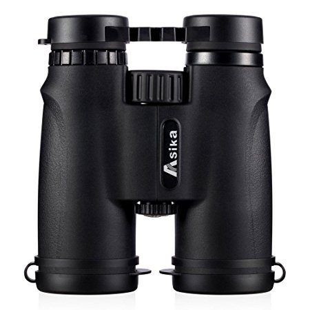 BNISE Asika 10x42 HD Binoculars - Military Telescope for Hunting and Travel - Compact Folding Size - High Clear Large Vision