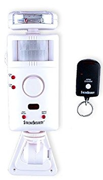 Strobe Motion Alarm & Chime w/ Remote & Warning Decal