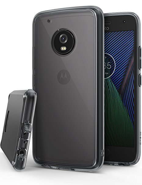 Motorola Moto G5 Plus Case, Ringke [FUSION] Crystal Clear PC Back TPU Bumper Case [Drop Protection / Shock Absorption Technology] - Smoke Black