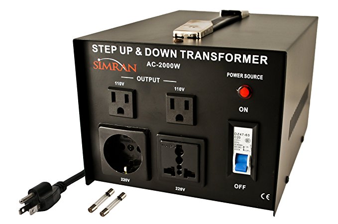 Simran AC-2000 Step Up/Down Voltage Converter Transformer 110V/220V-2000-watt