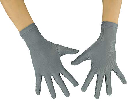 Ensnovo Adult 10" Wrist Length Lycra Spandex Full Finger Stretchy Short Glove