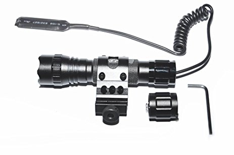 LMJ-CN® tactical flashlight cree xm-l t6 led 1000 lm 3-18V 1 Mode Light and tactical switch with 45°Side Picatinny Mount