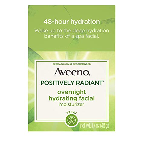 Positively Radiant Overnight Hydrating Facial Moisturizer with Soy Extract and Hyaluronic Acid, Oil-Free and Non-Comedogenic, 1.7 oz (2 Pack)