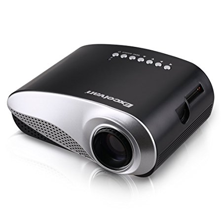 Excelvan LED/LCD Portable Mini Multimedia Home Theater Video Projector AV /USB/VGA/HDMI/SD Home 480*320 for DVD PC Laptop