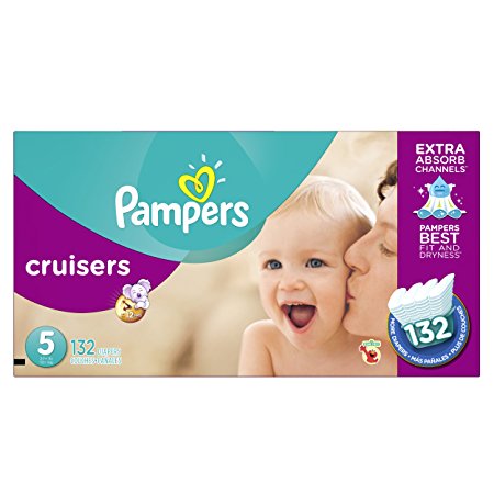 Pampers Cruisers Diapers Size 5, Economy Plus Pack, 132 Count