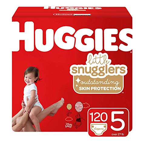 Huggies Little Snugglers Baby Diapers, Size 5, 120 Count