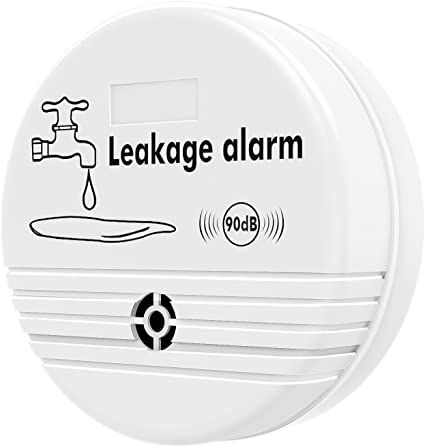 Housolution Water Leakage Alarm Detector, Household Water Leak Monitor Drainage Alert Device, High Sensitivity & Waterproof, Suitable for Kitchen Bathroom Laundry Room etc, White