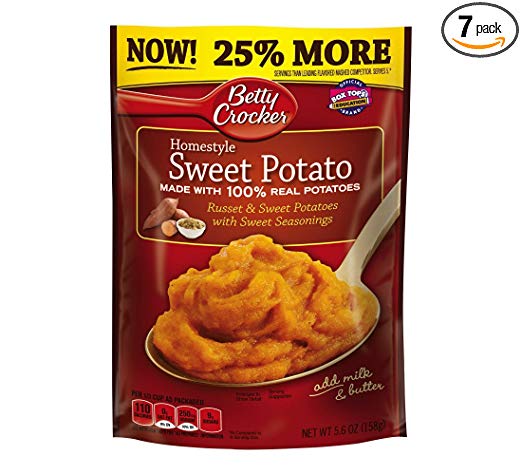 Betty Crocker Homestyle Sweet Potato Mashed Potatoes, 5.6 Ounce - 7 per case.