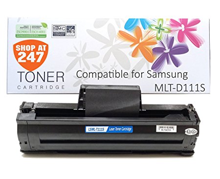 Shop At 247 New Compatible Toner Cartridge Replacement for Samsung MLT-D111S Toner for SL-M2020W, SL-M2070W/FW, Black