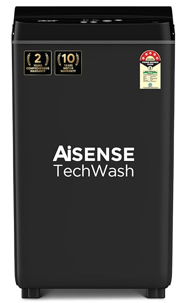 Acer 6.5 Kg Halo Wash Series Fully-Automatic Top Load Washing Machine (AiSense, Glass Lid, Hex-Fin Jet Pulsator, SwirlWash Tub, 5 Star Energy Rating, CareTec Wash, AR65FATLP0GT, 2023 Model, Grey)