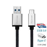 PECHAM B32 USB 31 Type C Male to Type A USB 30 Male Cable 66 Ft Nylon Braided USB C Reversible Data Charger Cable for Google Nexus 6P Nexus 5X Oneplus 2 Lumia 950 950XL and Other Type-C Devices