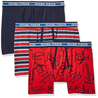 Original Penguin Men's Cotton Stretch Boxer Brief Underwear, Multipack