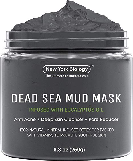 Dead Sea Mud Mask Infused with Eucalyptus - 100% Natural Spa Quality - Best Pore Reducer & Minimizer to Help Treat Acne, Blackheads & Oily Skin – Tightens Skin for a Visibly Healthier, Clearer, Smo
