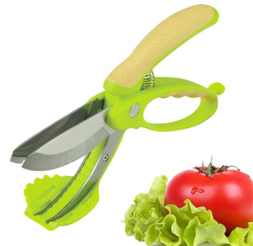 PIPIHUA Non-slip Grips Stainless Steel Chopped Salad Scissors Salad Tongs Salad chopper