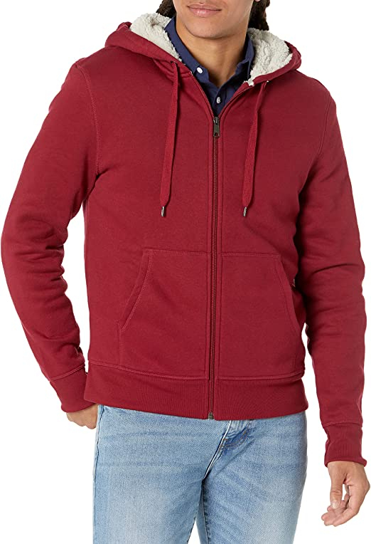 Amazon Essentials Men's Sherpa Lined Full-Zip Hooded Fleece Sweatshirt