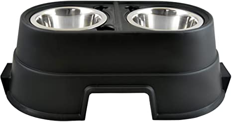 Our Pets Healthy Pet Diner Elevated Feeder, Black, 8-Inch