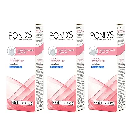Pond's Perfect Color Beauty Cream, Anti-Marks Beauty Cream and Moisturizer, Normal to Dry Skin, 3-Pack of 1.35 Fo Oz Each
