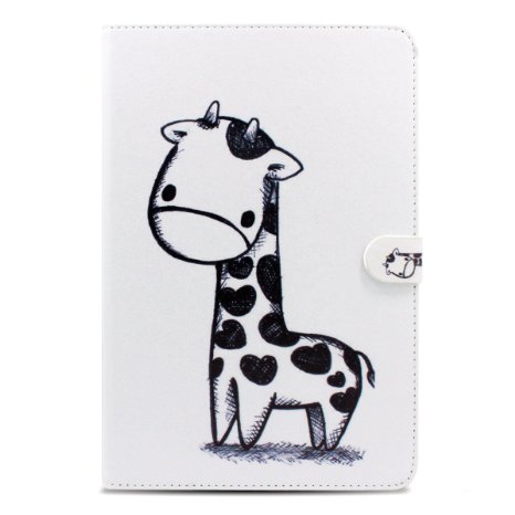 iPad mini 4 case, Milocos [Pu Soft Leather] [Drop Protection] [Auto Wake] Cute Baby Giraffe Print on Mangetic Stand Smart Folio Wake Sleep Pu Leather Case for Ipad Mini 4