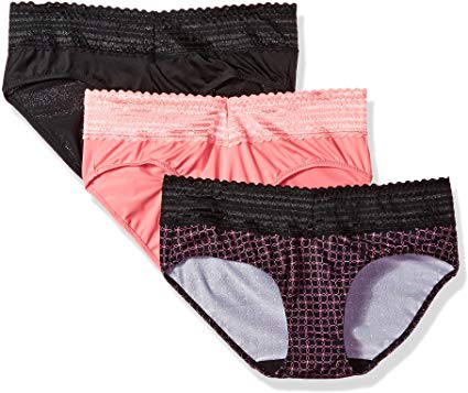 Warner's Women's Blissful Benefits No Muffin Top 3 Pack Hipster Panties