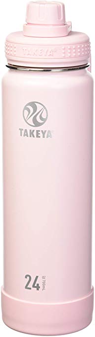 Takeya Actives Insulated Stainless Water Bottle with Insulated Spout Lid, 24oz, Blush