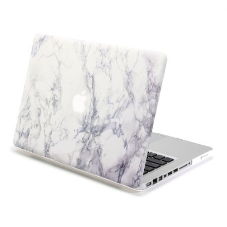 Macbook Pro 13 Case GMYLE Hard Case Print Frosted for MacBook Pro 13 inch Model  A1278 - White Marble Pattern Rubber Coated Hard Shell Case Cover Not Fit For Macbook Pro 13 with Retina Display