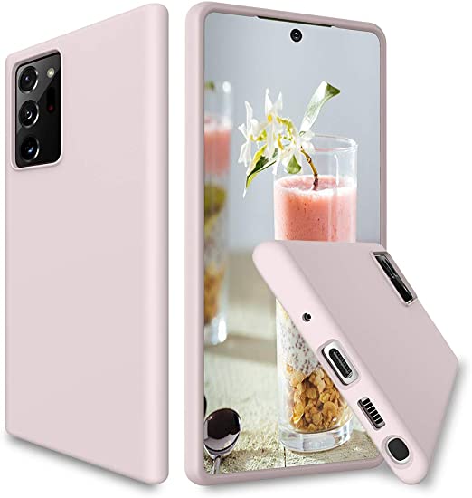 VEGO Compatible for Galaxy Note 20 Ultra Case, Galaxy Note 20 Ultra Rubber Case, Liquid Silicone Microfiber Lining Gel Protective Shockproof Girl Women Case for Samsung Galaxy Note 20 Ultra - Pink