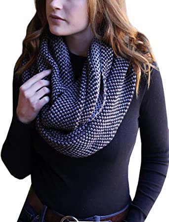 Women's 100% Organic Cotton Knit Infinity Scarf, Thick Soft Stretch Warm Unique Eco-Friendly Non-Toxic (5 COLORS)