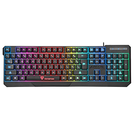 Keyboard - MOTOSPEED 104 Sport Games USB Cable of keyboard colorful LED backlight illuminated Notebook Laptop PC Desktop Black