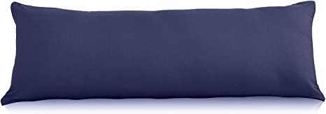 beddingstar Body Pillowcase Pillow Cover 20 x 48 Navy Blue Zipper Closer Set of 1 Body Pillow Case 500 Thread Count 100% Pure Egyptian Cotton Body Pillow Cases Navy Blue Solid