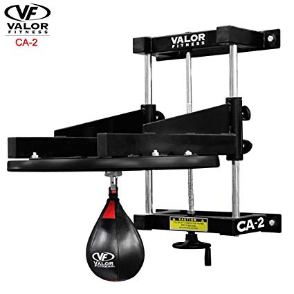 Valor Fitness CA-2 Adjustable 1” Boxing Speed Bag Platform with Wheel Crank for Easy Adjustment, Speed Bag Included