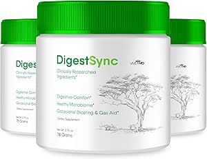 DigestSync Advanced Supplement Powder, Digest Sync Powder Gut Health Support Official Formula - Maximum Strength All Natural Formula, DigestSync Refreshing Health Powder, Digest Sync Reviews (3 Pack)