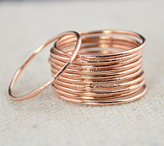 Thin Round Copper Stacking Rings (Sold individually)