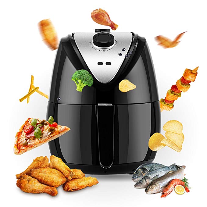 HOMDOX Air Fryer for Healthy Oil Free Cooking, 1400W, 4.8Quart , Black